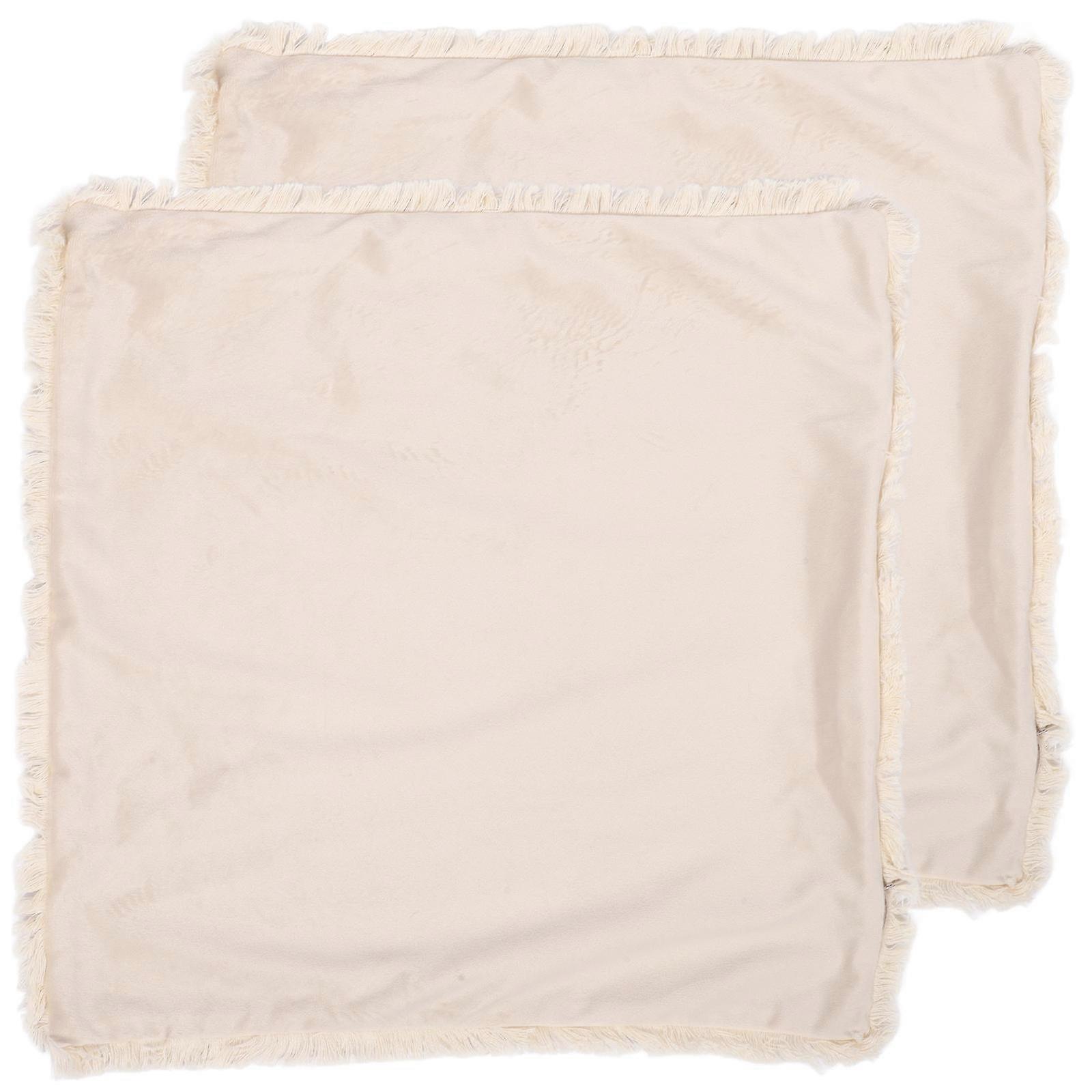 Beige Square Pillow Covers 45x45cm Simple Style Reusable for Home Owners and Interior Designers 2Pack