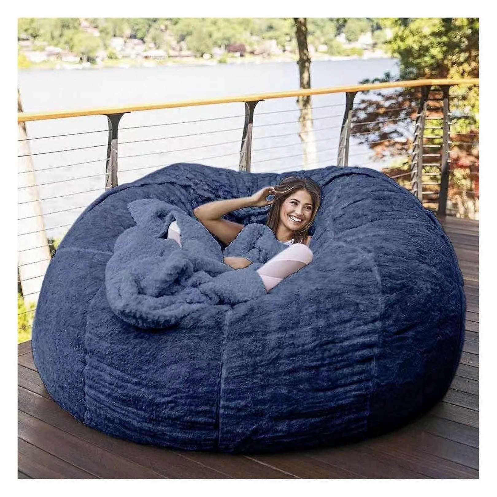 Bean bag sofa cover, durable, comfortable, faux faux fur, large bean bag chairs
