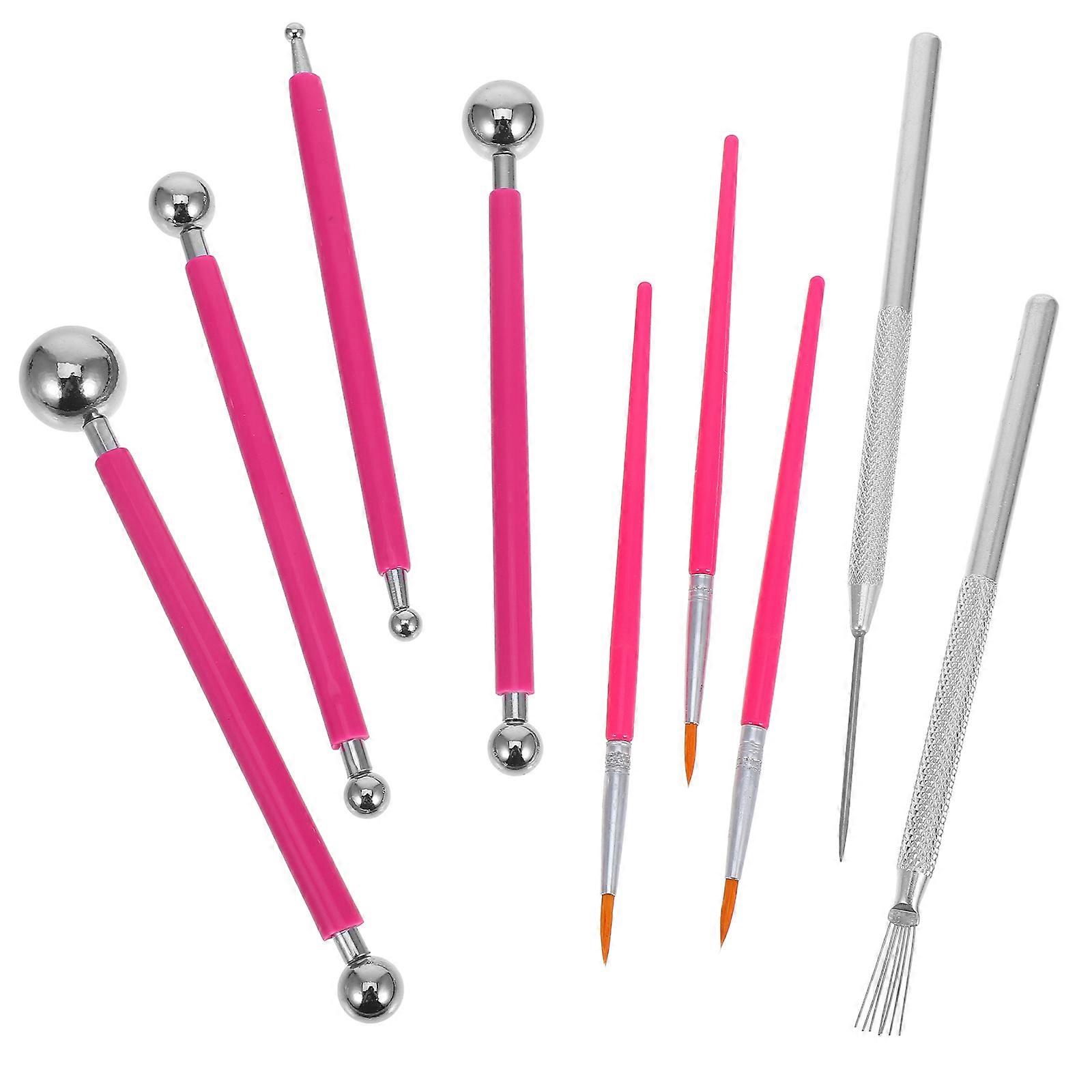Stainless Steel Tools Pottery Enthusiasts Dotting 13.50X2.00X2.00CM 9Pcs