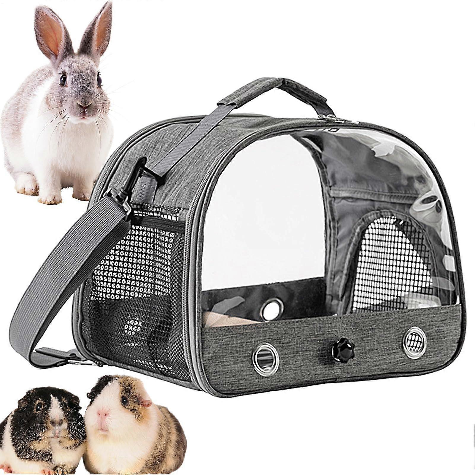 Bird Travel Backpack Cage Portable Pet Carrier with Perch and Tray Gray