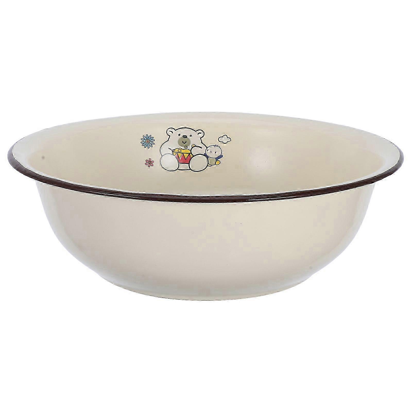 1pc Retro Enameled Basin Thickened Mixing Basin Kitchen Supplies Random Style28.00X28.00X7.00CMRandom Color SZRH A-K