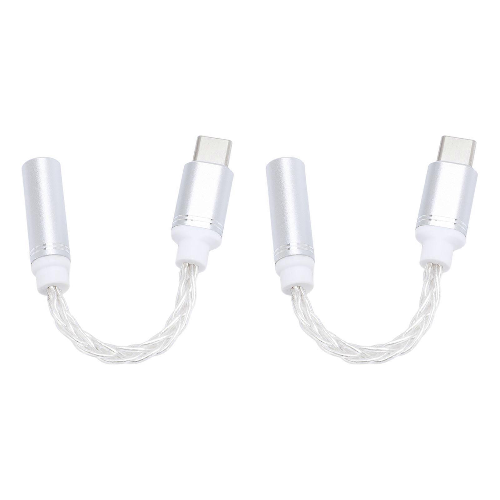 2PCS USB C to 3.5mm Adapter - High-Res o, Noise Reduction for Galaxy S24/S23/S22