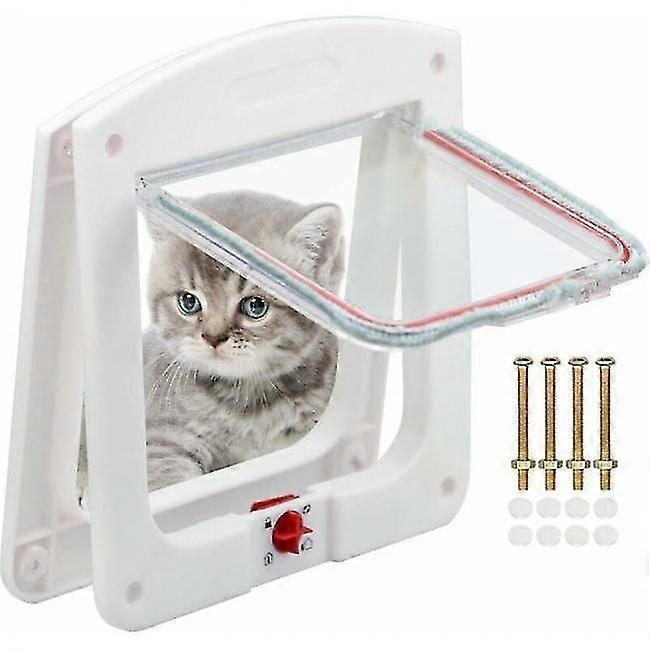 2025 Latest Model Cat Flap for Cats Dogs Small Cat Flap Smart Door 4-Way Lockable Easy to