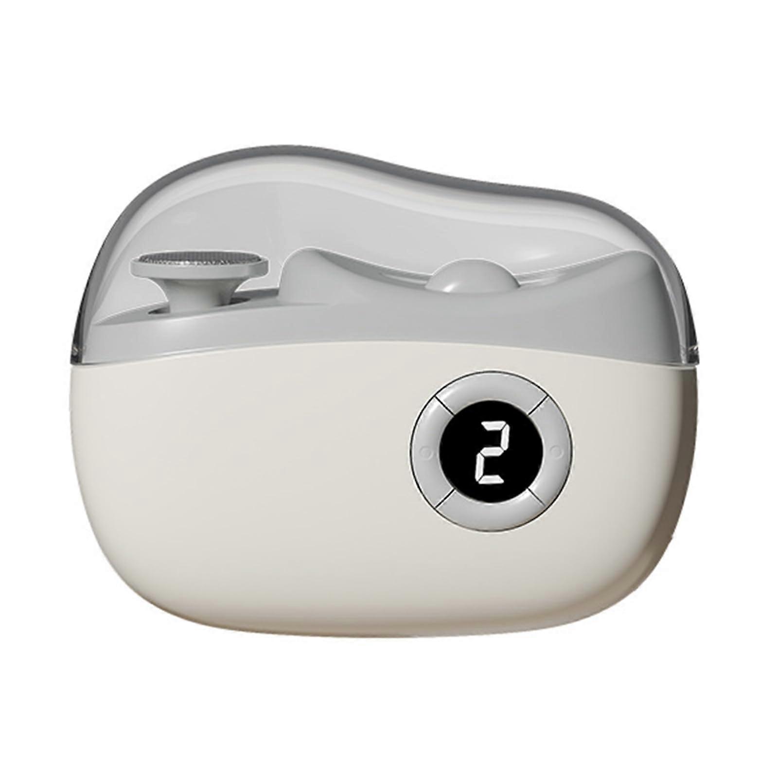 5.1 cm-1 Automatic Electric Nail Clipper with 3 Speed Settings - White/Grey Fingernail Trimmer and Toenail Cutter