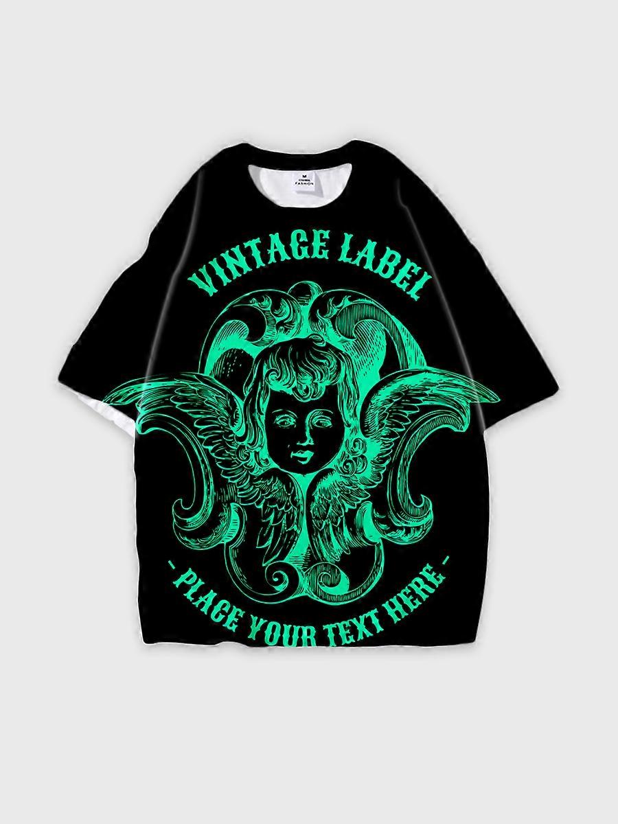 T-shirt round neck Pattern loose short sleeve JW444