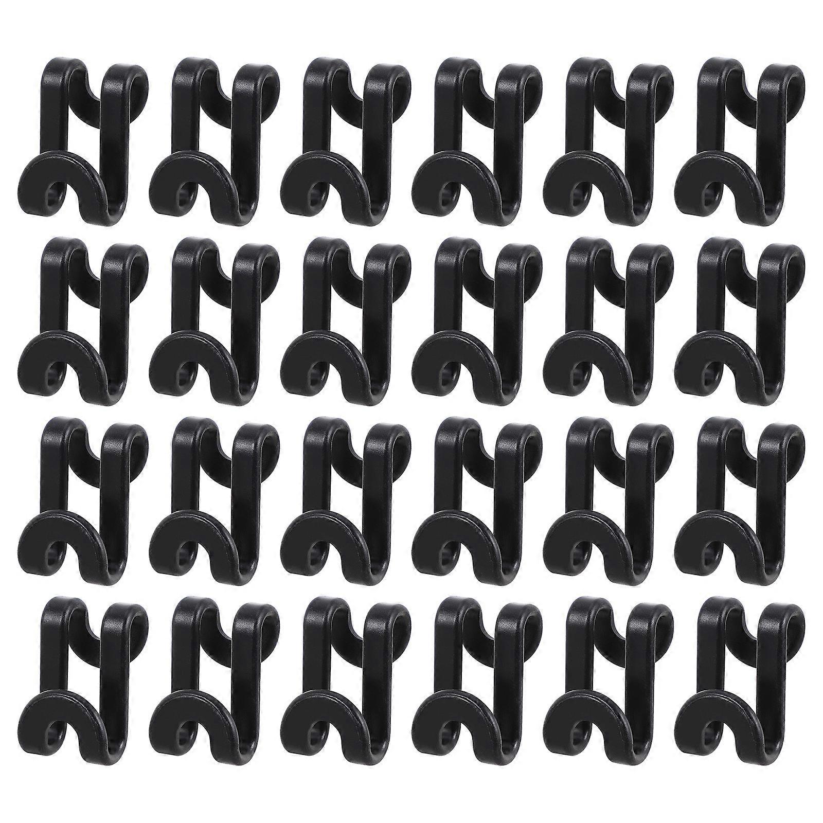 24PCS ABS Double Head Hanger Connectors Space Saving Wardrobe Hooks for Home & Travel Compact Mini Cascading Clothes Organizer