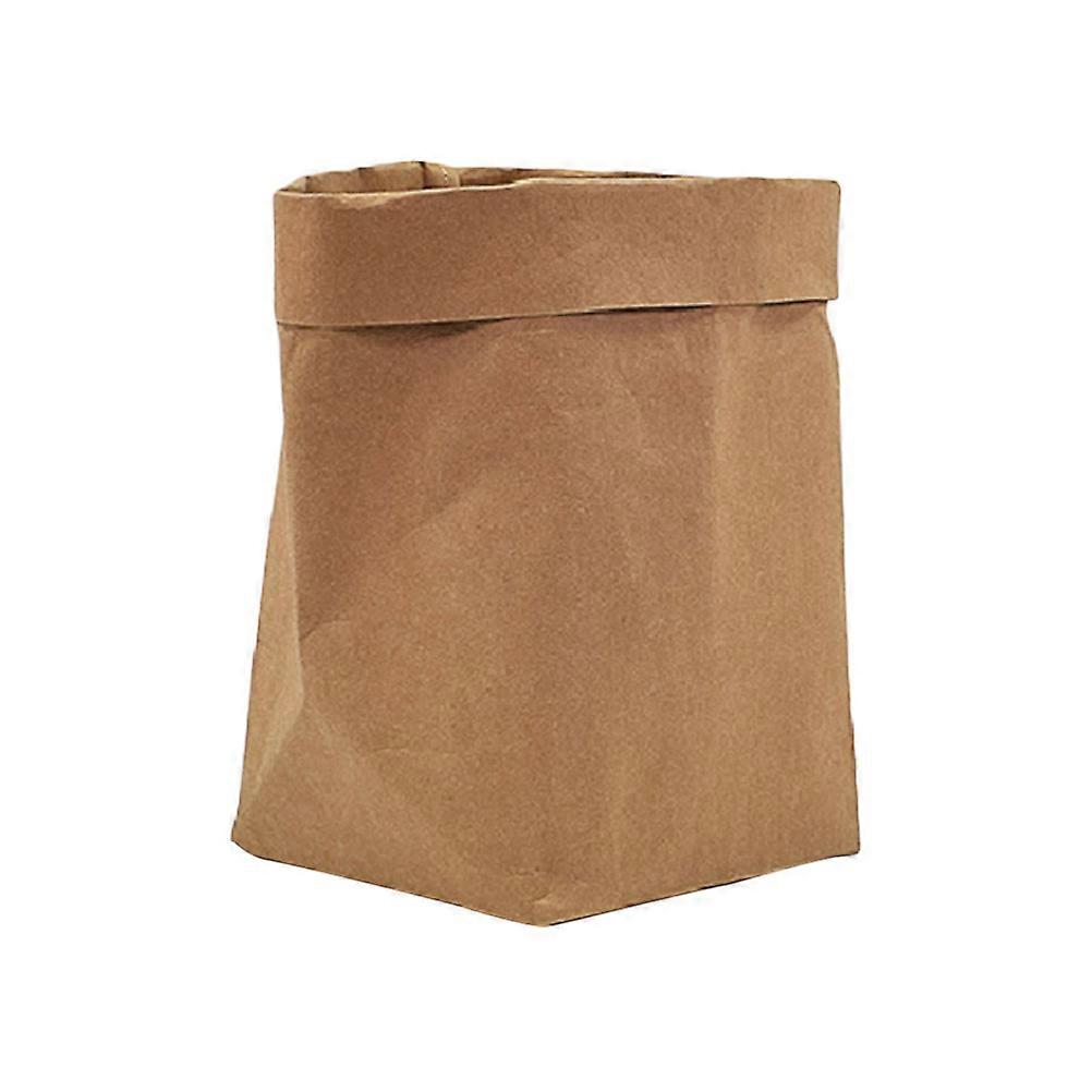 Washable Kraft Paper Container Reusable Plant Pot Cover Tear Resistant Foldable Storage Organizer for Decoration Household Use
