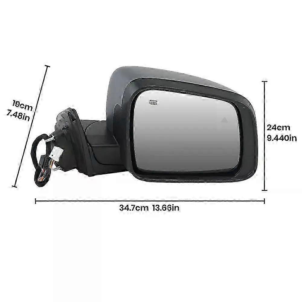 13 Wires Side Rearview Mirror Assembly Fit For Jeep Grand Cherokee WK 2011-2021 With Dual Insert Primer Door Mirror Car Accessories