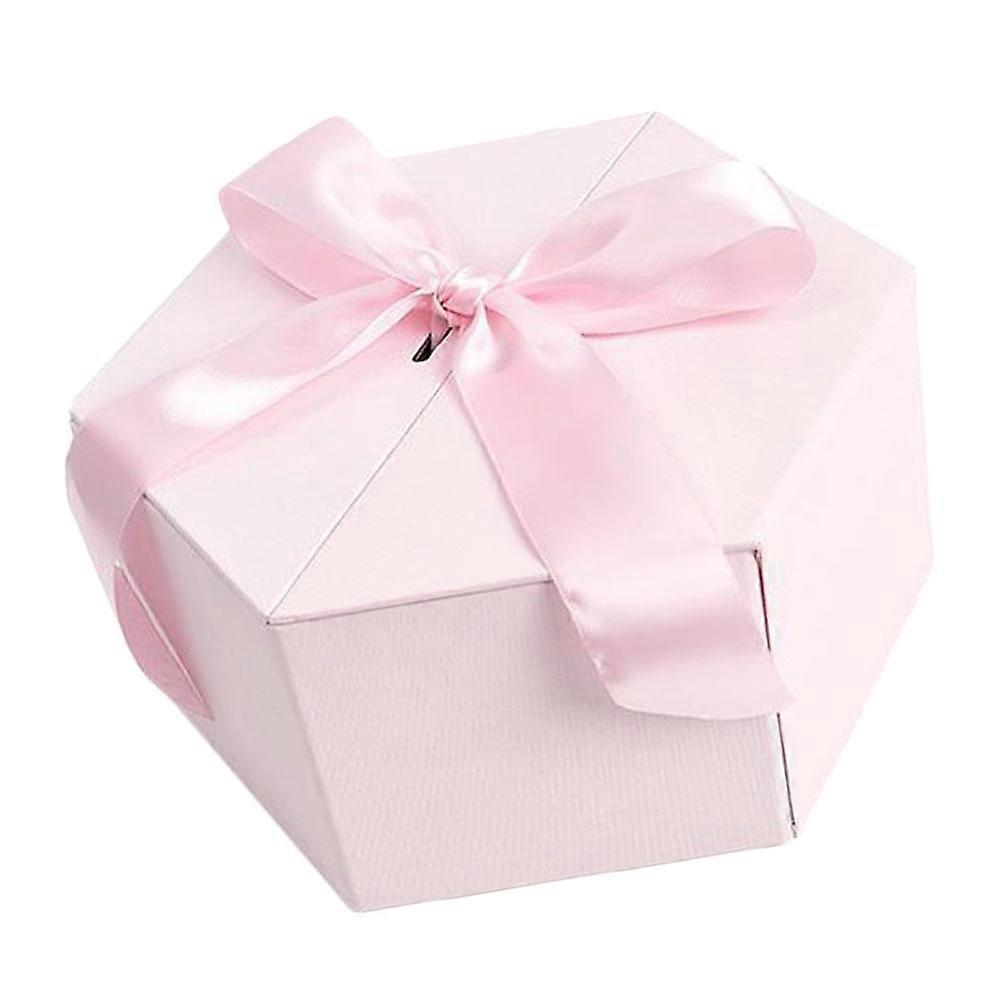 Paper Jewelry Box Hexagonal Shape Small Cardboard Boxes With Lids Presentation Birthday 1Pcs