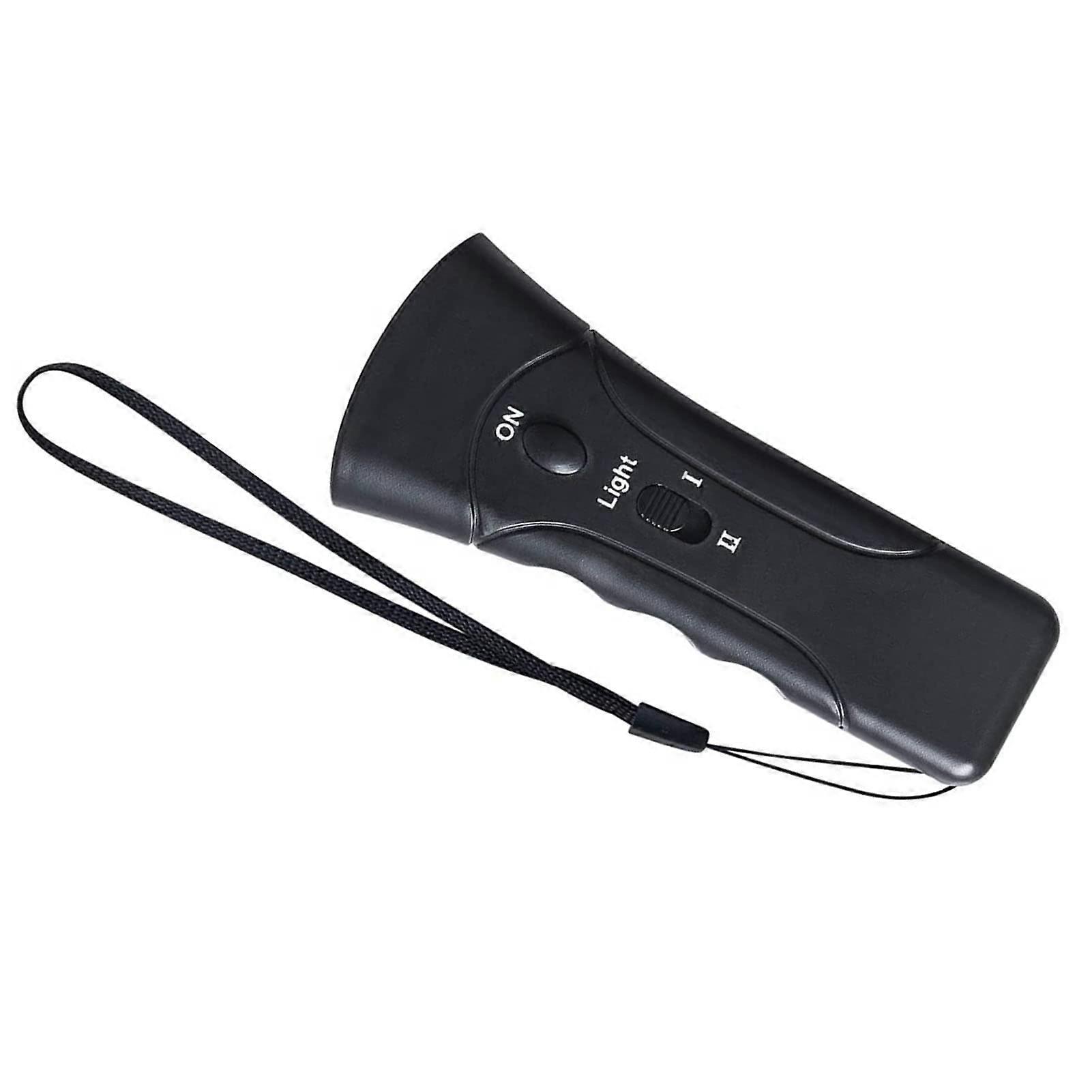 Dog Bark Deterrent Device, Efficient Dog Bark Control Device, Safe Black Double Head LED Flashlight Ultrasound Device for Outdoor Use