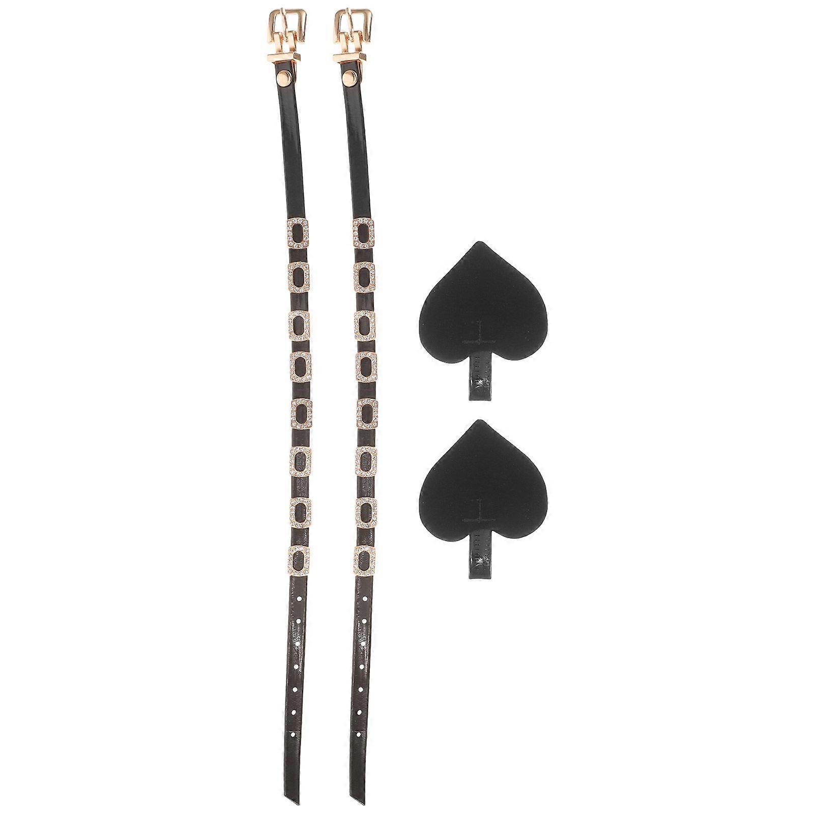 1 par justerbare hælstropper Erstatning av høye hæler Ankelstropper PU hælstropper for å holde løse hæler