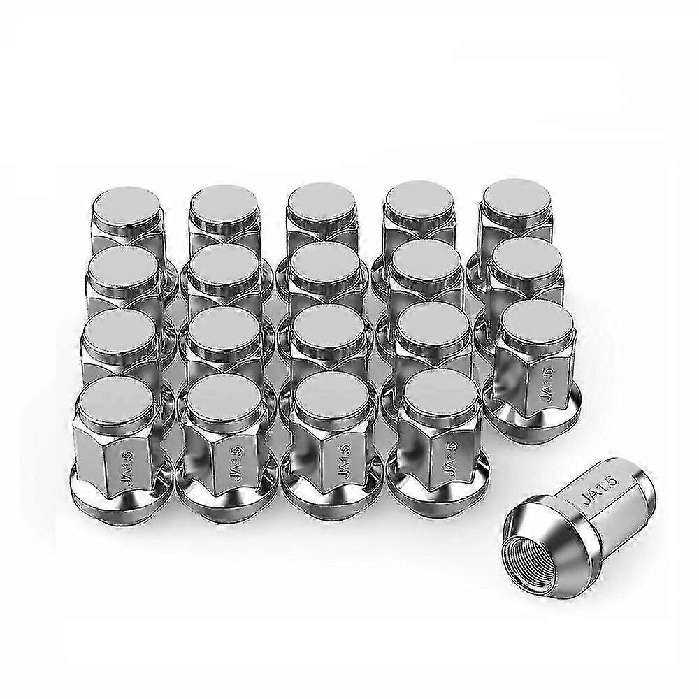 Chrome Wheel Nuts Replacement Set for Ford F-usion F-ocus and E-scape Featuring 20 Lug Nuts with 12x1.5 Bulge Acorn Pattern