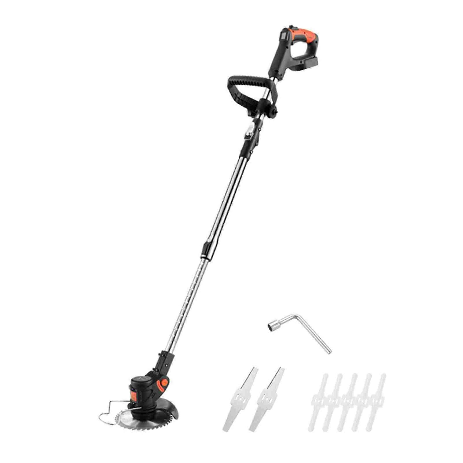 Household LED Digital Display Electric Lawn Mower Portable Cordless Grass Trimmer Home Garden Folding Trimming Pruning Machine Not Included Battery