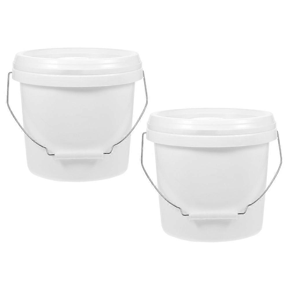 Round Bucket Plastic Multi-Functional 4L Tight Seal Prevent Leakage 2Pcs