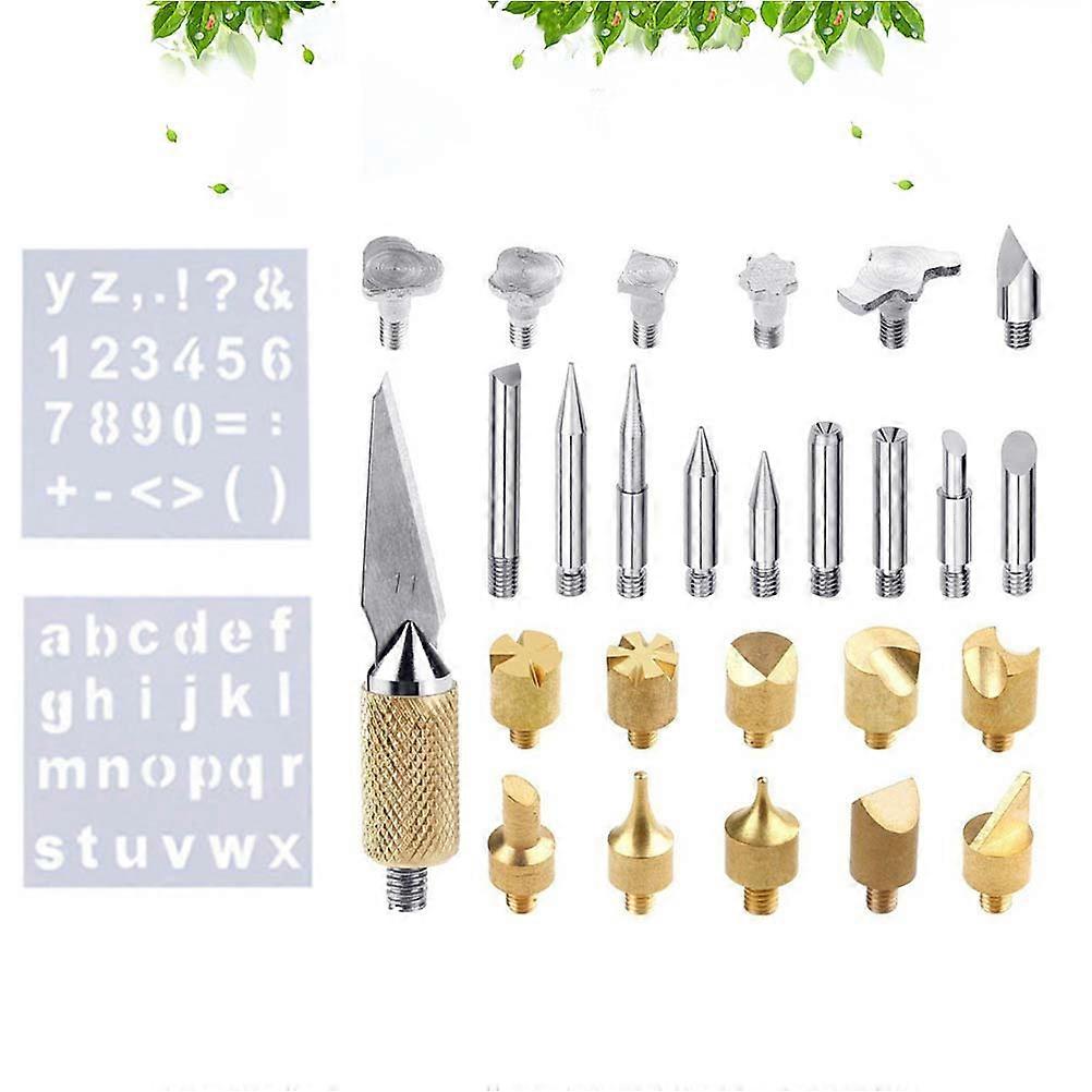Soldering Accessories Wood Burning Set Woodworking Beginners Copper 28Pcs
