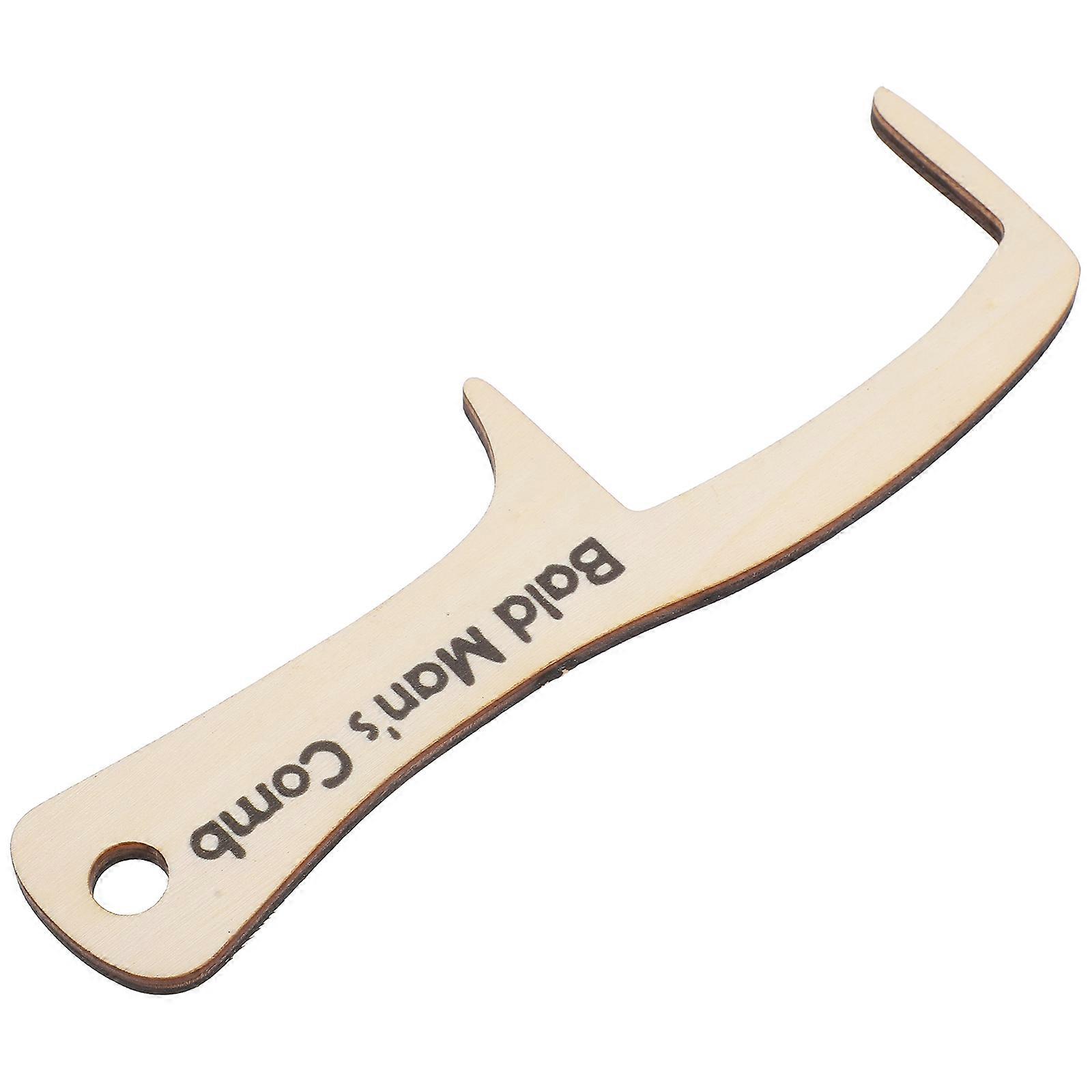 Bald Man Hair Comb Wooden Beige Large Wide Tooth for Gentle Scalp Massage and Party