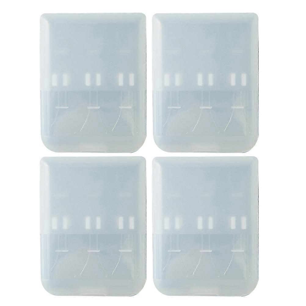 4pcs Portable Toothbrush Head Storage Case, Lightweight Compact Organizer for Travel, Gym & Daily Use, Easy Open & Secure Closure to Keep Heads Clean