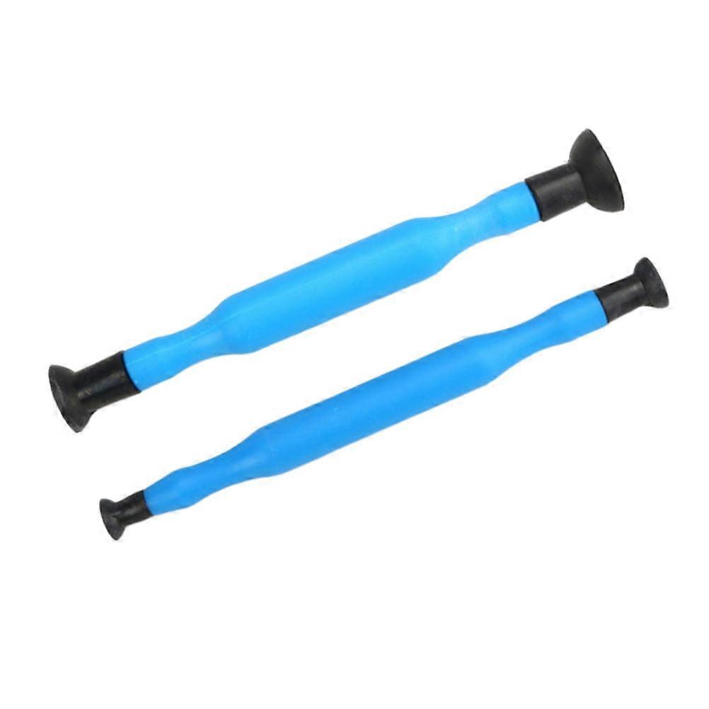 Blue Rubber Manual Valve Lapping Stick for Car Use Double Ended Grinding Rod with Suction Cup 2Pcs