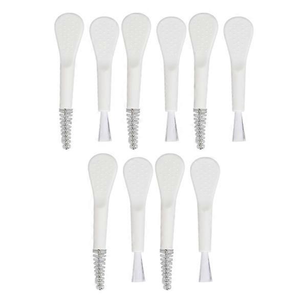 5 White Hearing Aid Earplug Cleaning Brushes