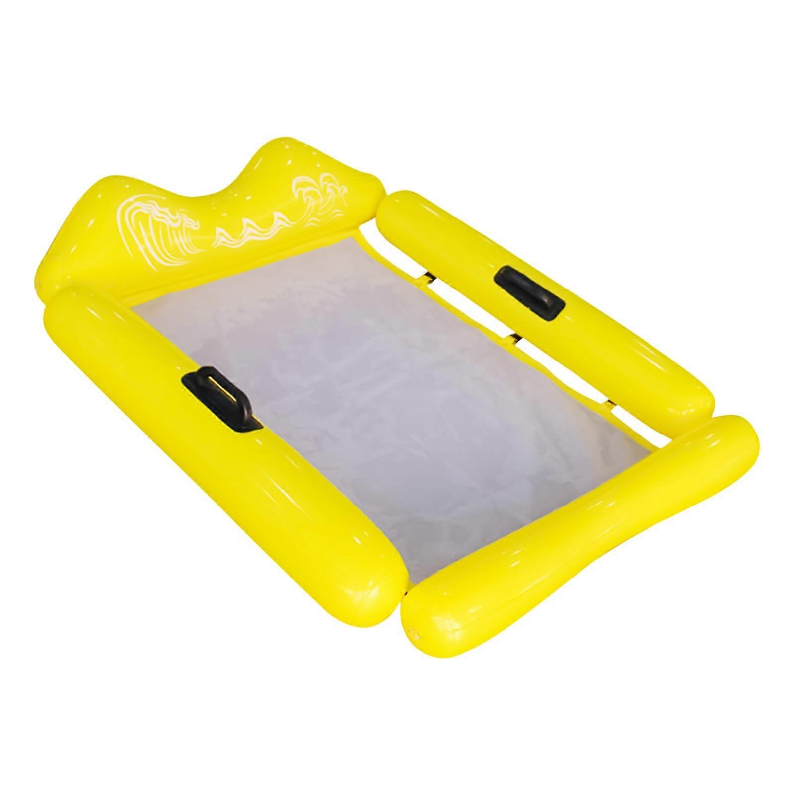 Inflatable Water Hammock Swimming Aid for Adults | Yellow Pool Hammock for Sunbathing and Relaxing in the Garden