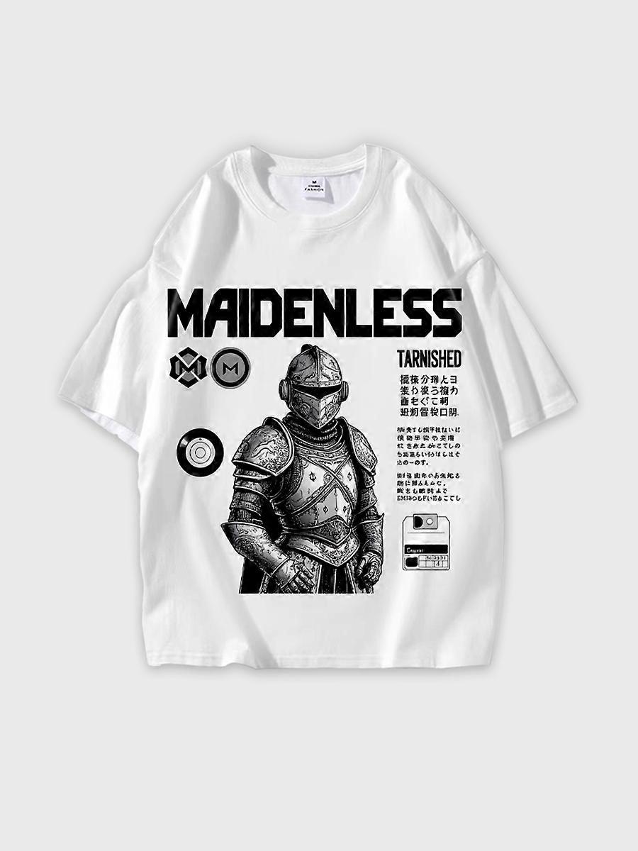 T-shirt round neck book Characters Pattern loose short sleeve E1363