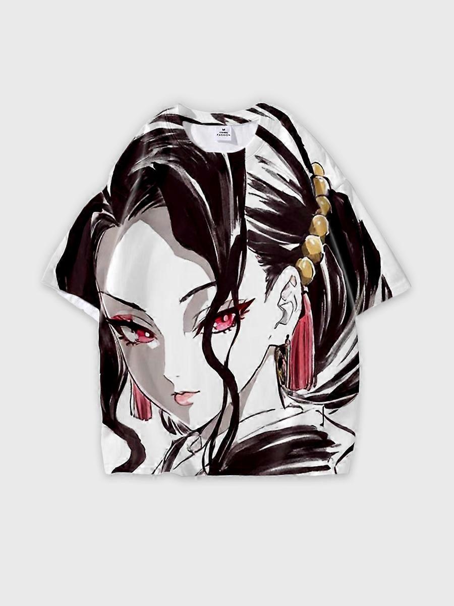 T-shirt round neck Character Pattern loose short sleeve P585