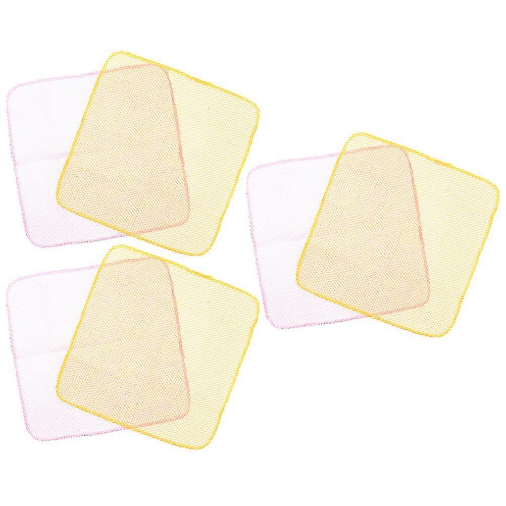 Durable Dish Cloths 6Set Assorted Color Mesh Design Effective For Home Use Kitchen Decontamination Cleaning