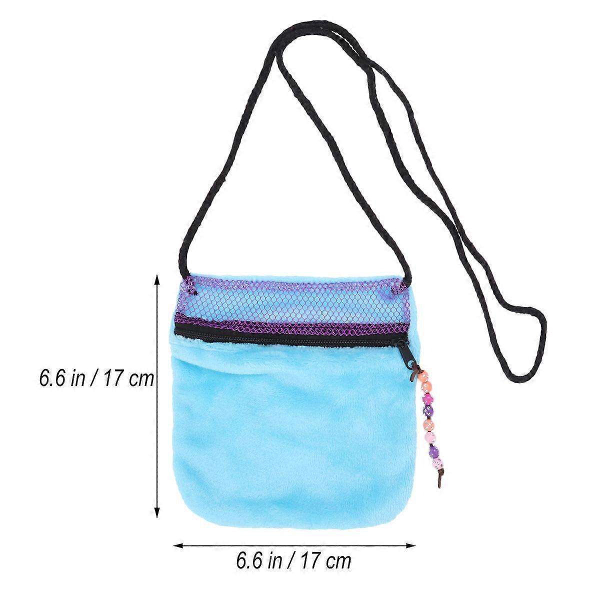Blue Fleece Pet Carrier Bag for Hamster Gerbil Rat Ferret with Mesh Design for Ample Airflow 18.5 x 10.5 x 8.5 Inches