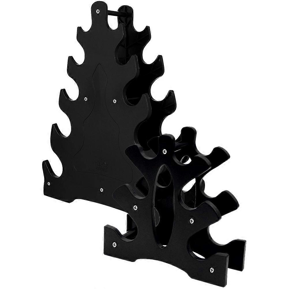 Plastic Dumbbell Storage Rack for Home Use Compact Lightweight Black PP Material 2pcs