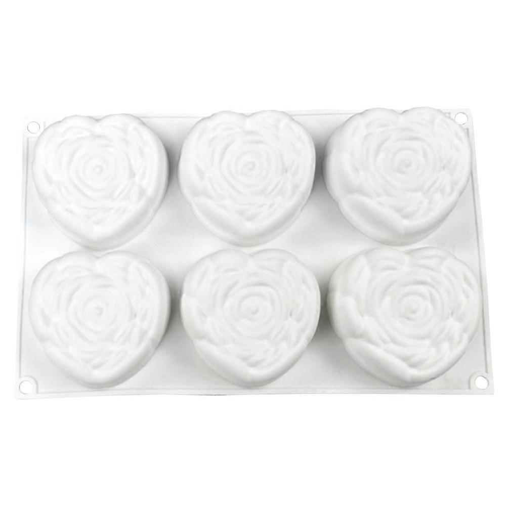 Rose Shaped Silicone Baking Mold for Home Easy to Use and Clean Silver Color