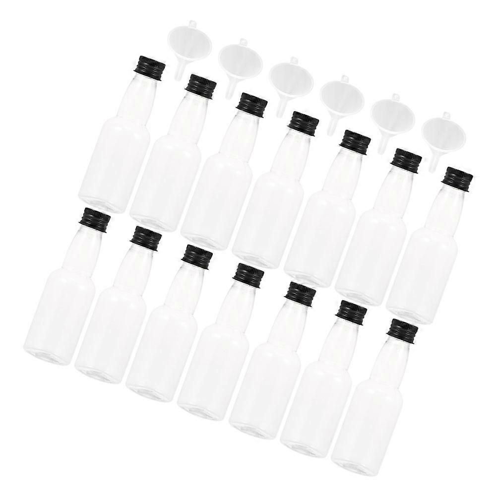 Transparent Plastic Sub Bottles with Leakproof Lids for Storage Lightweight and Portable Mini Liquor Bottles 1 set
