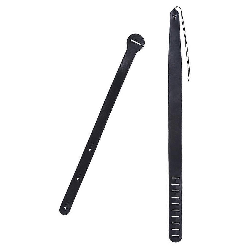sangles de guitare pour guitares acoustiques en cuir de vachette noir forme large réglable porteur anti-usure 1Set