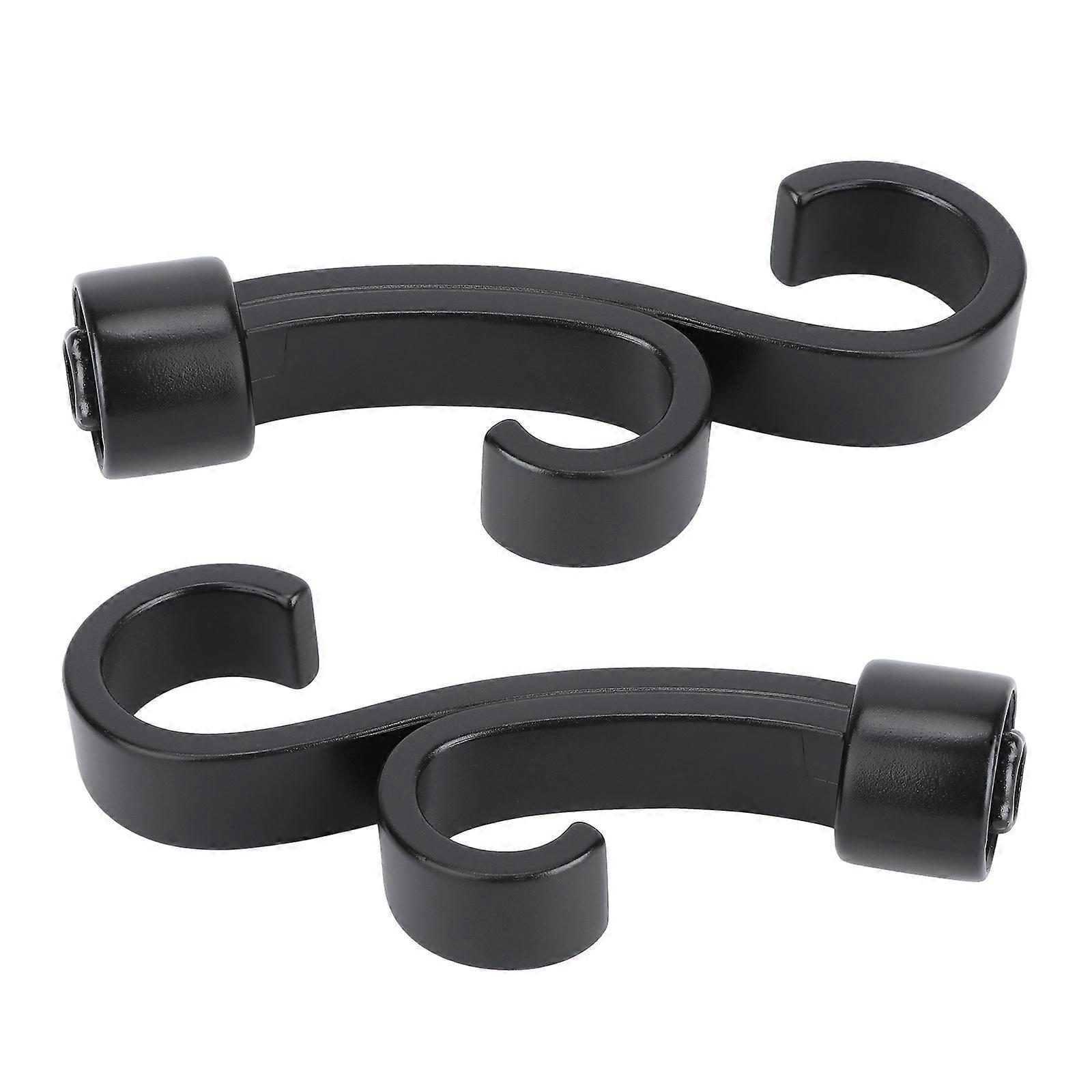 Curtain Rod Finials Black Double Hook Decorative Head Dining .4x7.1cm 2Pcs