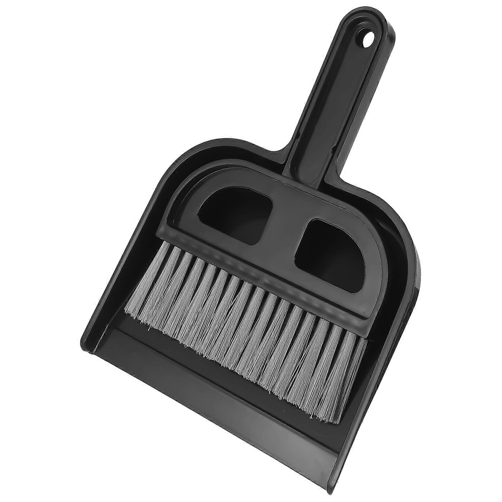 Mini Dustpan and Brush Black Cleaning Set for Adults in-vehicle Equipment Home 2Set