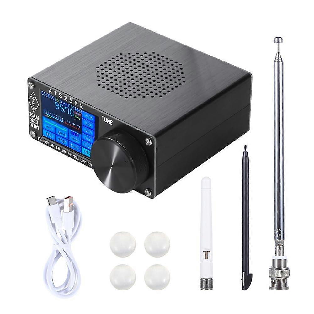 ATS25X2 Full Band FM LW MW SW SSB Spectrum Scan Receiver Touch Screen Stereo Black