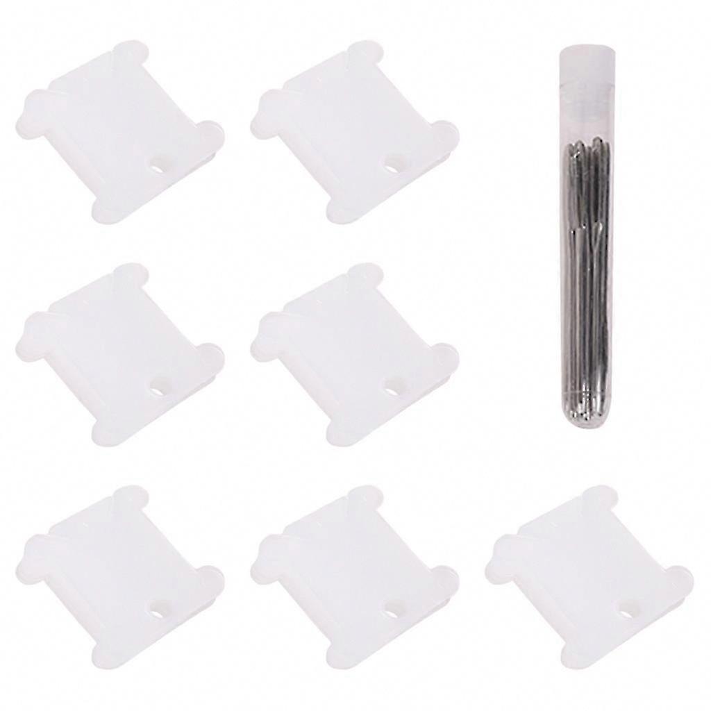 300pcs Embroidery Floss Thread Bobbins with 12pcs Large-Eye Knitting Needles DIY