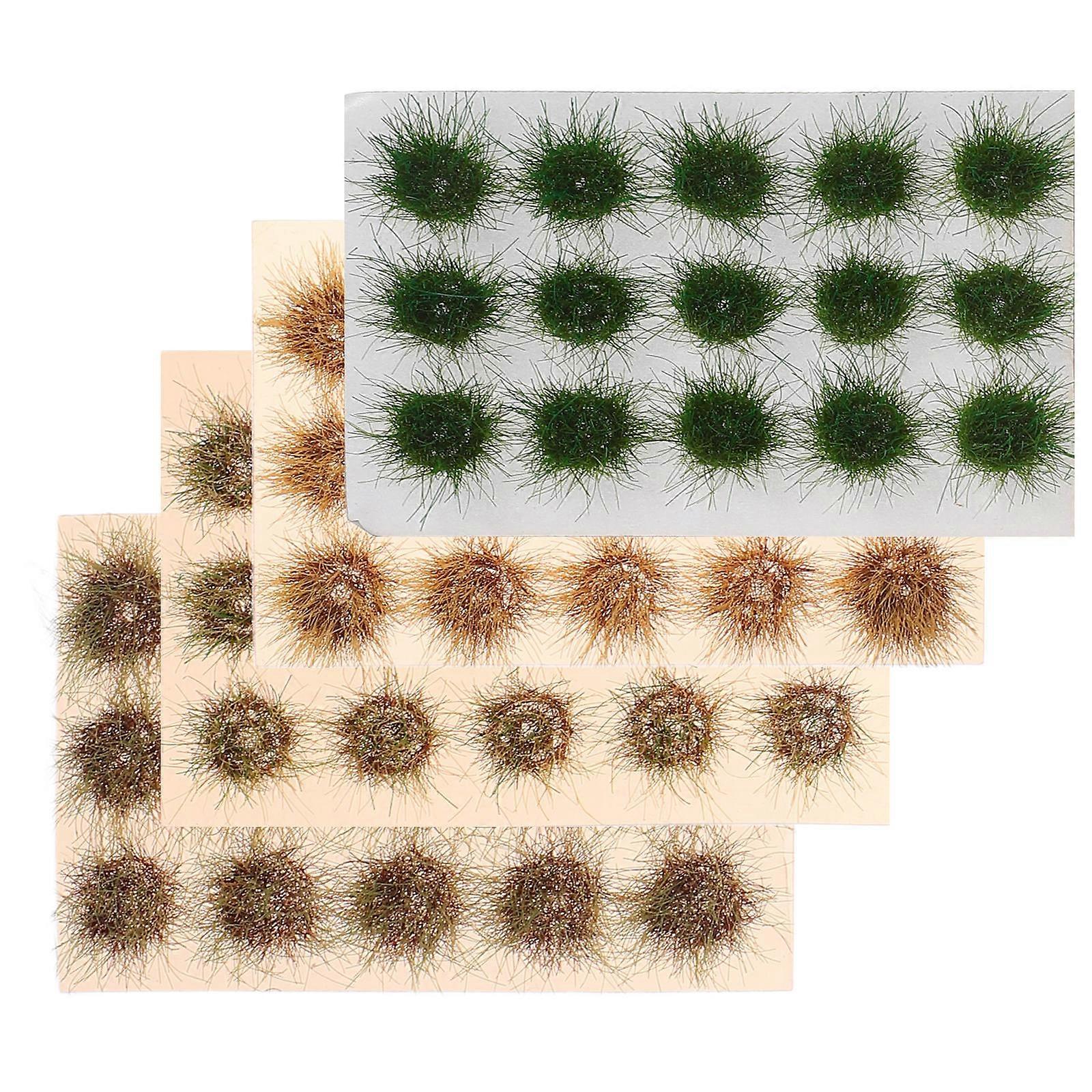 4pcs Green Artificial Grass Tufts DIY Miniature Scenery Kit for Train Landscapes, Dioramas & Sand Table Layouts – Ideal for Creative Crafting & Model