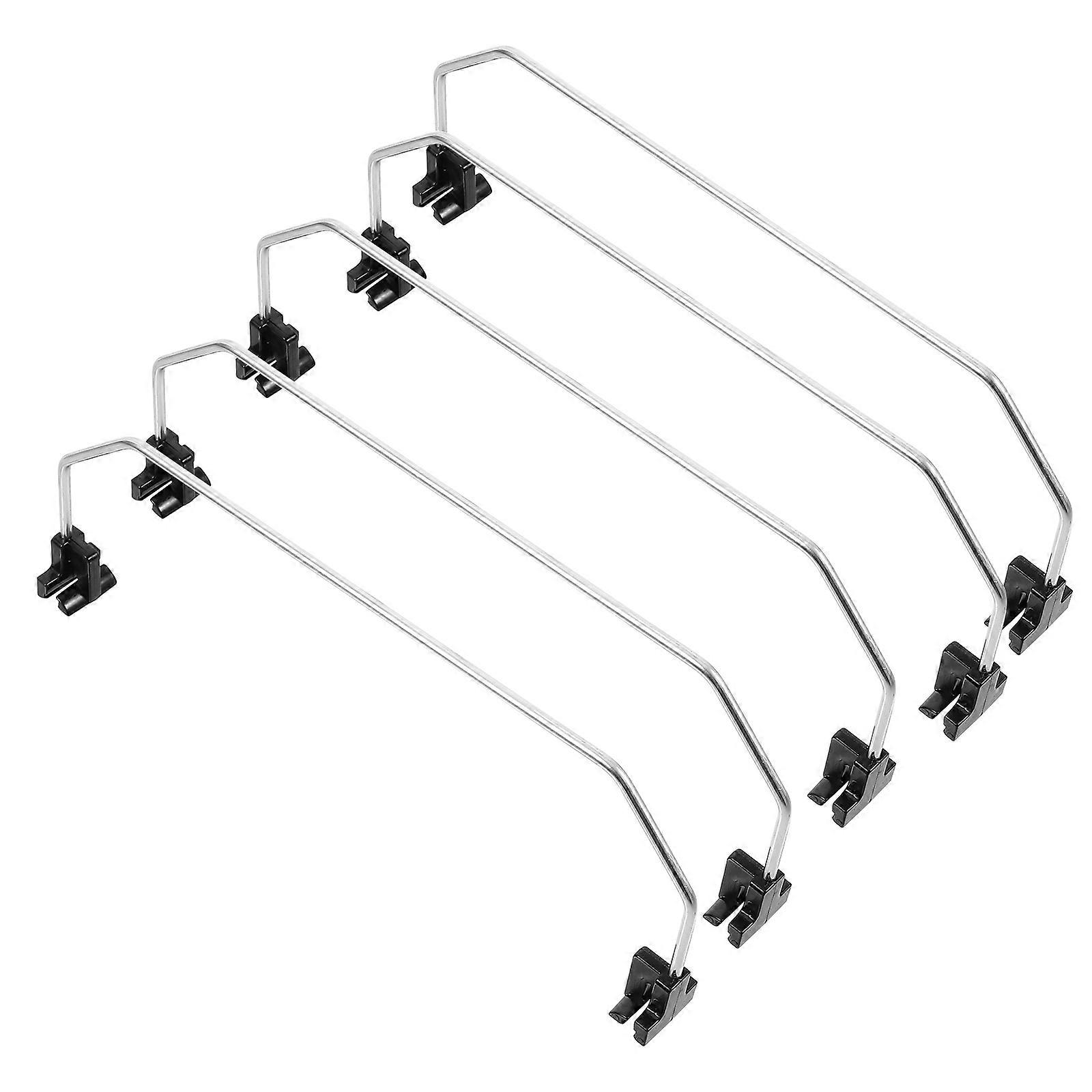 5Pcs Partition Shelf For Commodity Separation 22X8.5X2CM Silver Reliable Structure