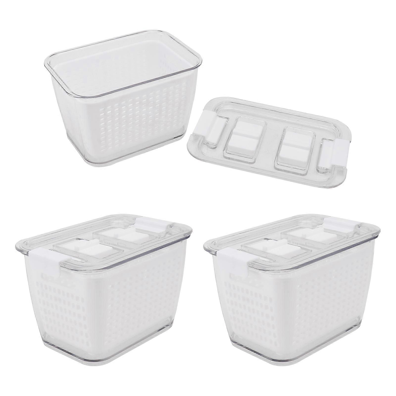 Fresh Keeping Box With Filter 3Pcs Ideal For Kitchen Use Compact Design With Preservation Capability For Vegetables