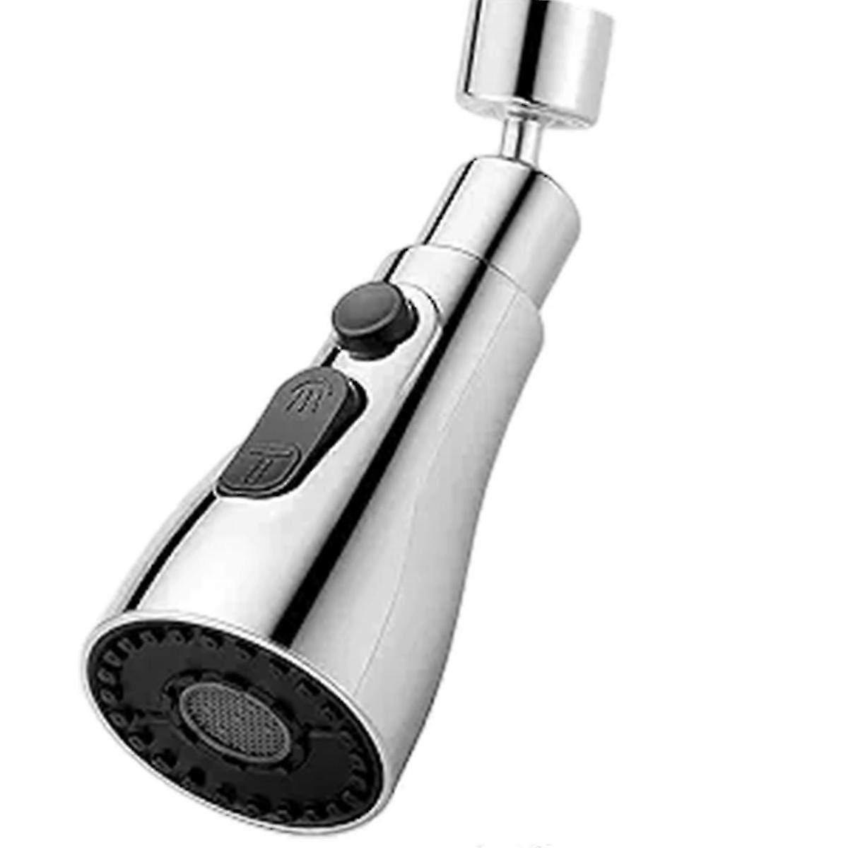 Splash-Proof Kitchen Faucet Waterfall Bubbler Booster Nozzle - Universal Rotating Extension Connector for Enhanced Water Flow