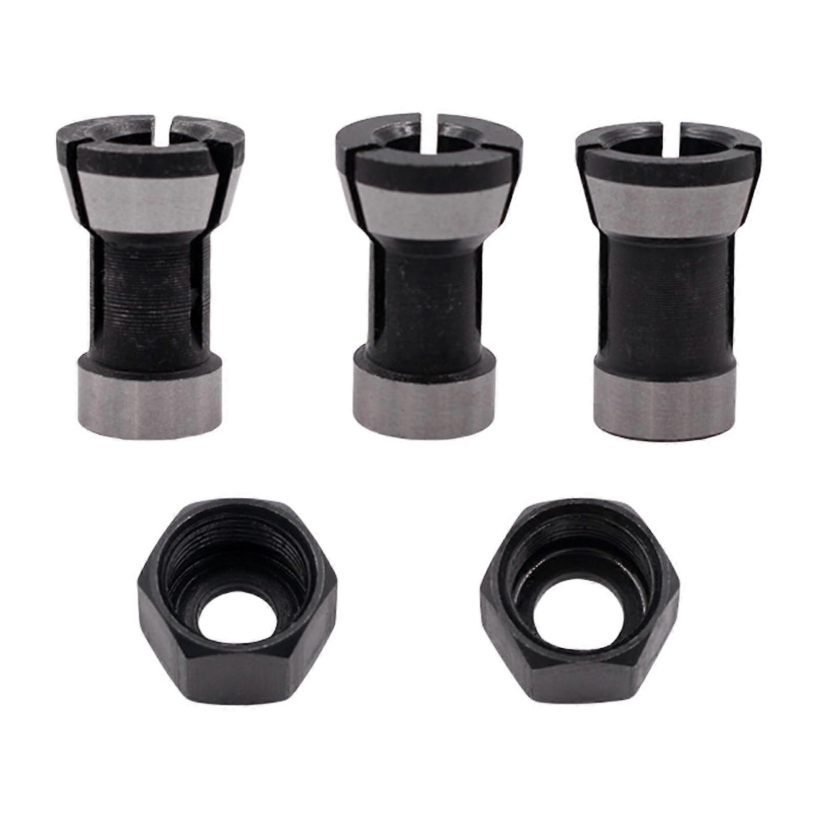5pc Router Collet Conversion Head Set for Stable Operation with Fine Processing Router Adapter Compatibility