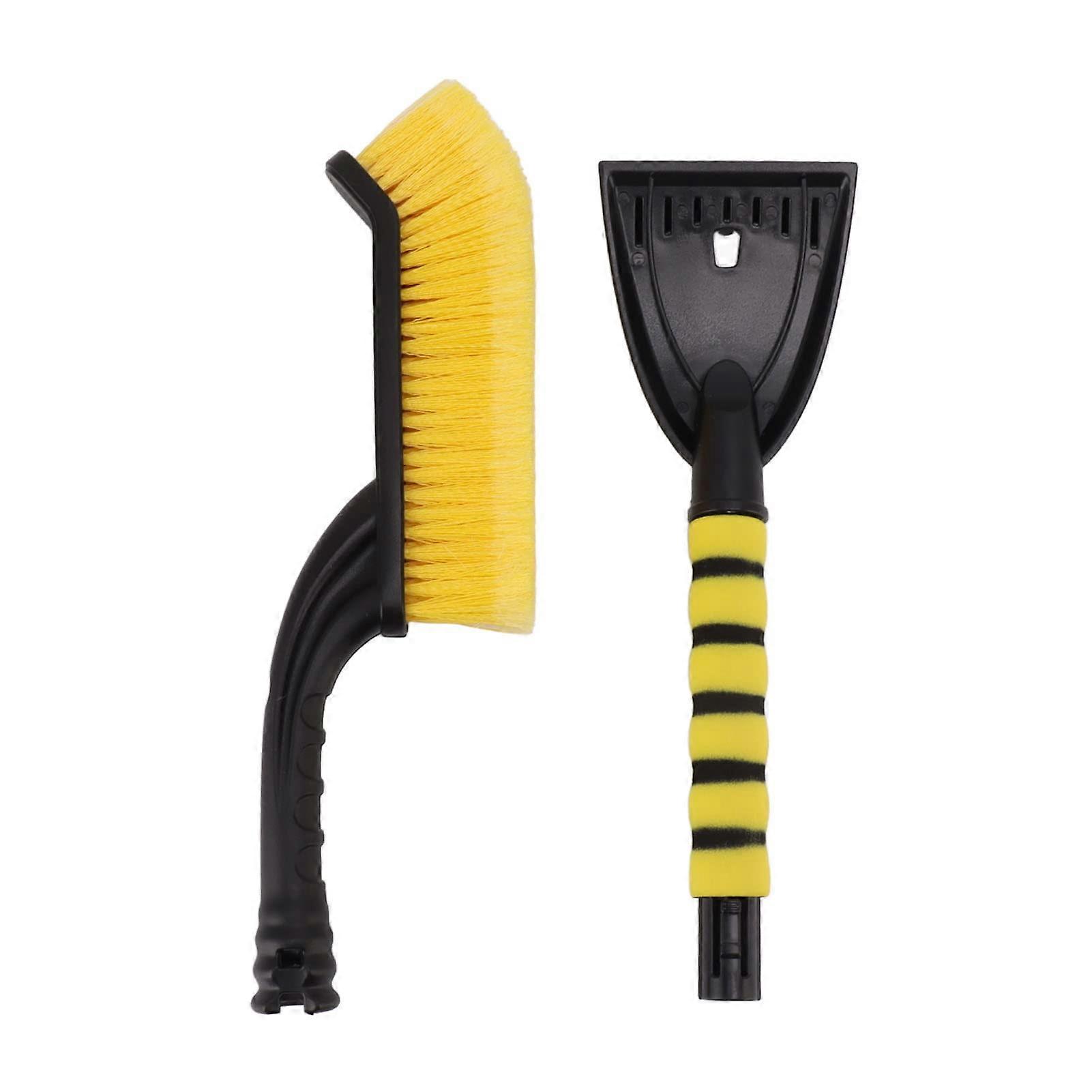 Snow Brush and Ice Scraper with Ergonomic Foam Handle (Yellow Black)