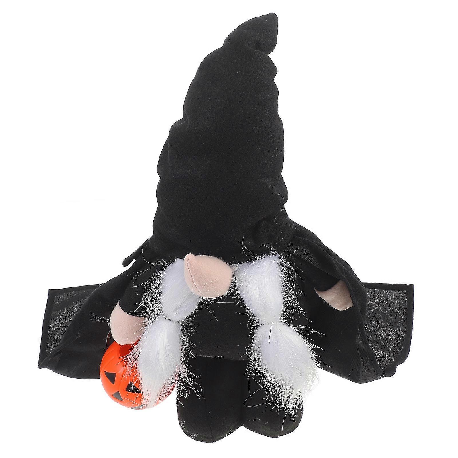 Gnome Design Halloween Gift Decoration For Parties 36X20X10CM Black Fabric Plastic 1Pack