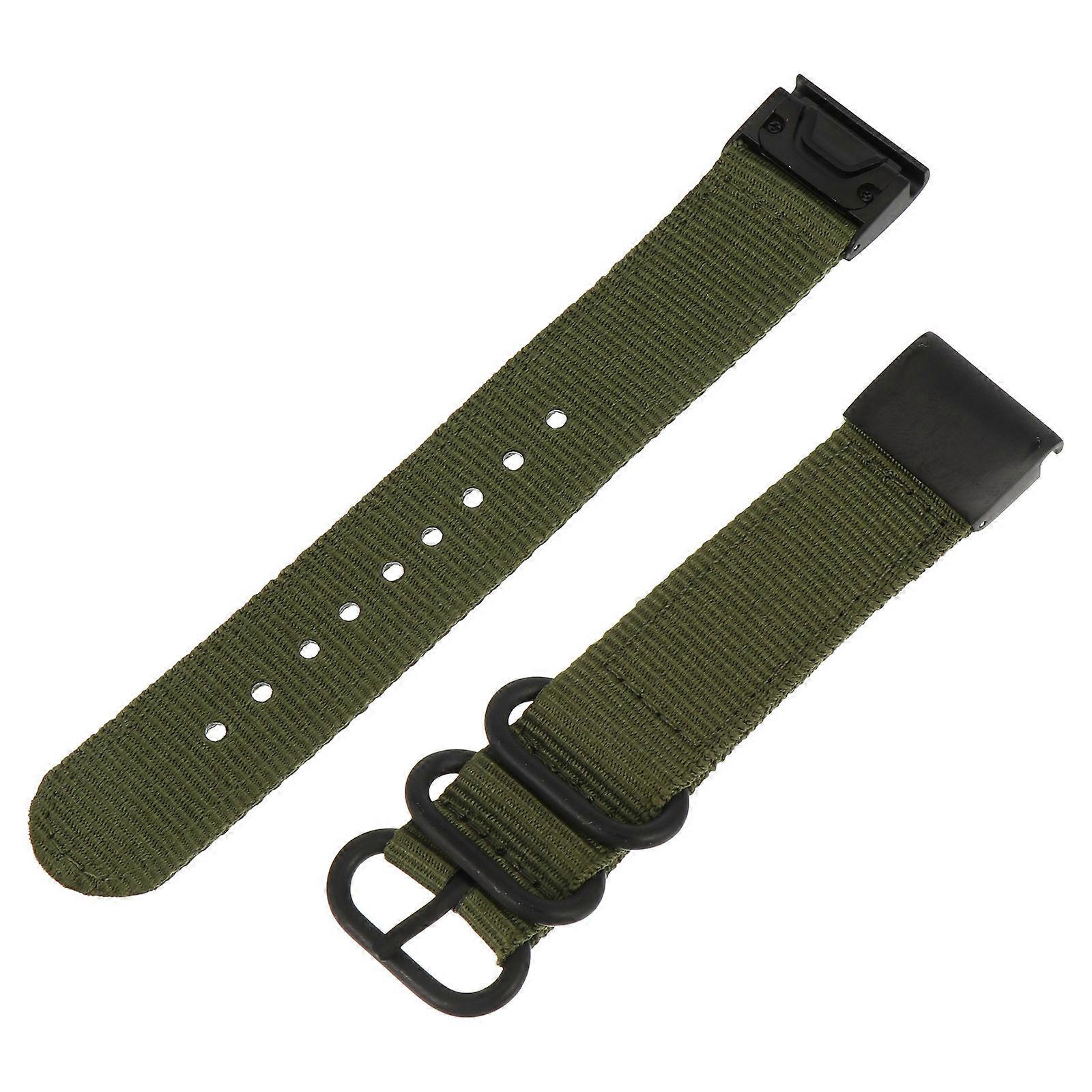 Green Nylon Watch Strap for Men Compatible with Fenix 6 Replacement Band