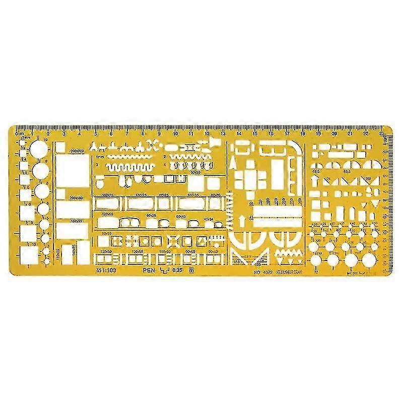 Professional Architectural Template Ruler Drawing Stencil Measuring Tool Student