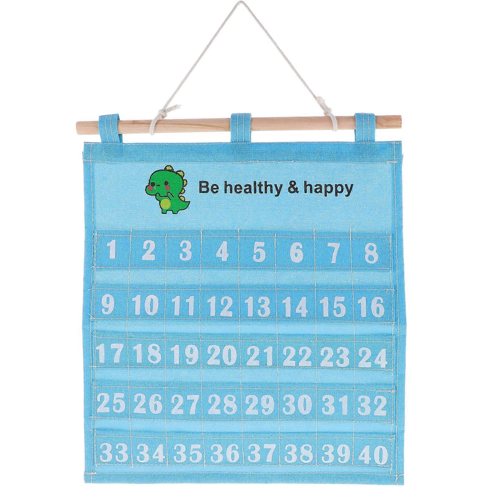 Cute Canvas Attendance Card Storage Rack Wall Pocket for Kindergarten Classroom – Lightweight, Sturdy Organizer for Card Classification and Item