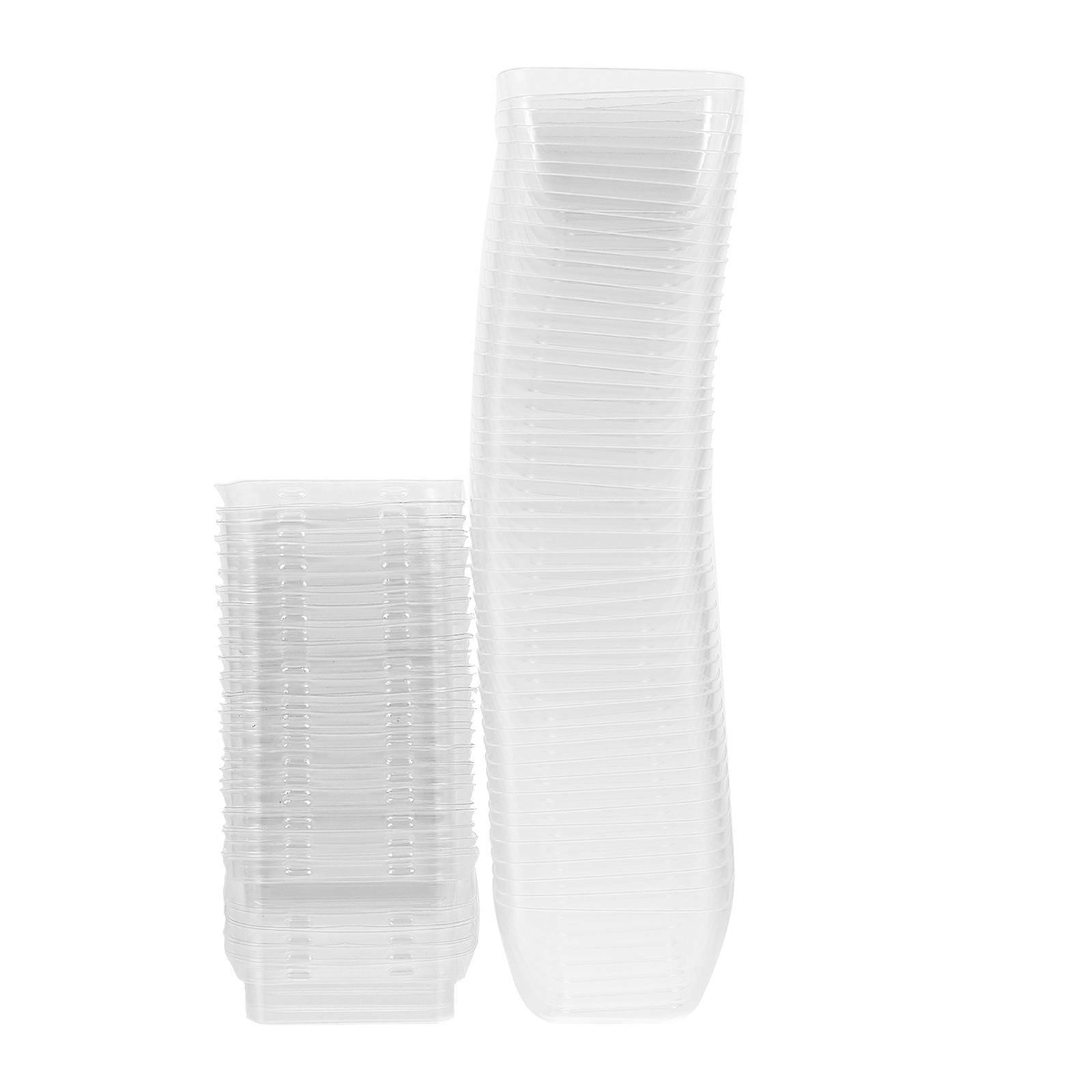 Dessert Cups with Covers for Parties and Weddings Made of Transparent 50 Sets