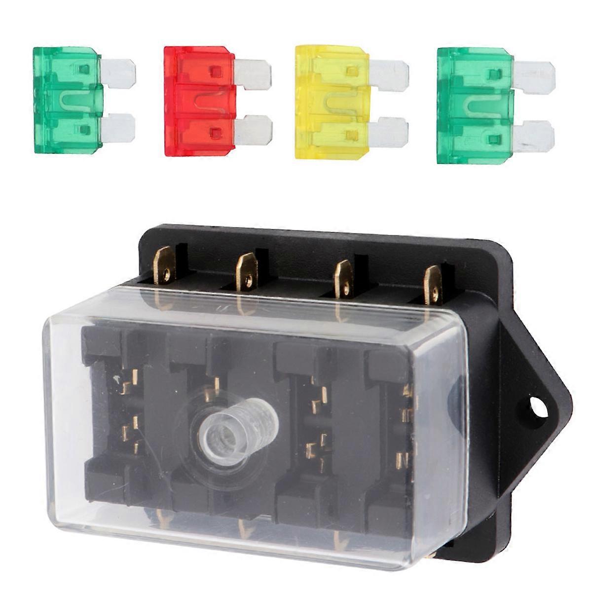 Compact Sized Fuse Holder Box For Automotive Marine Boat Clear Design Easy Protection 1 Set