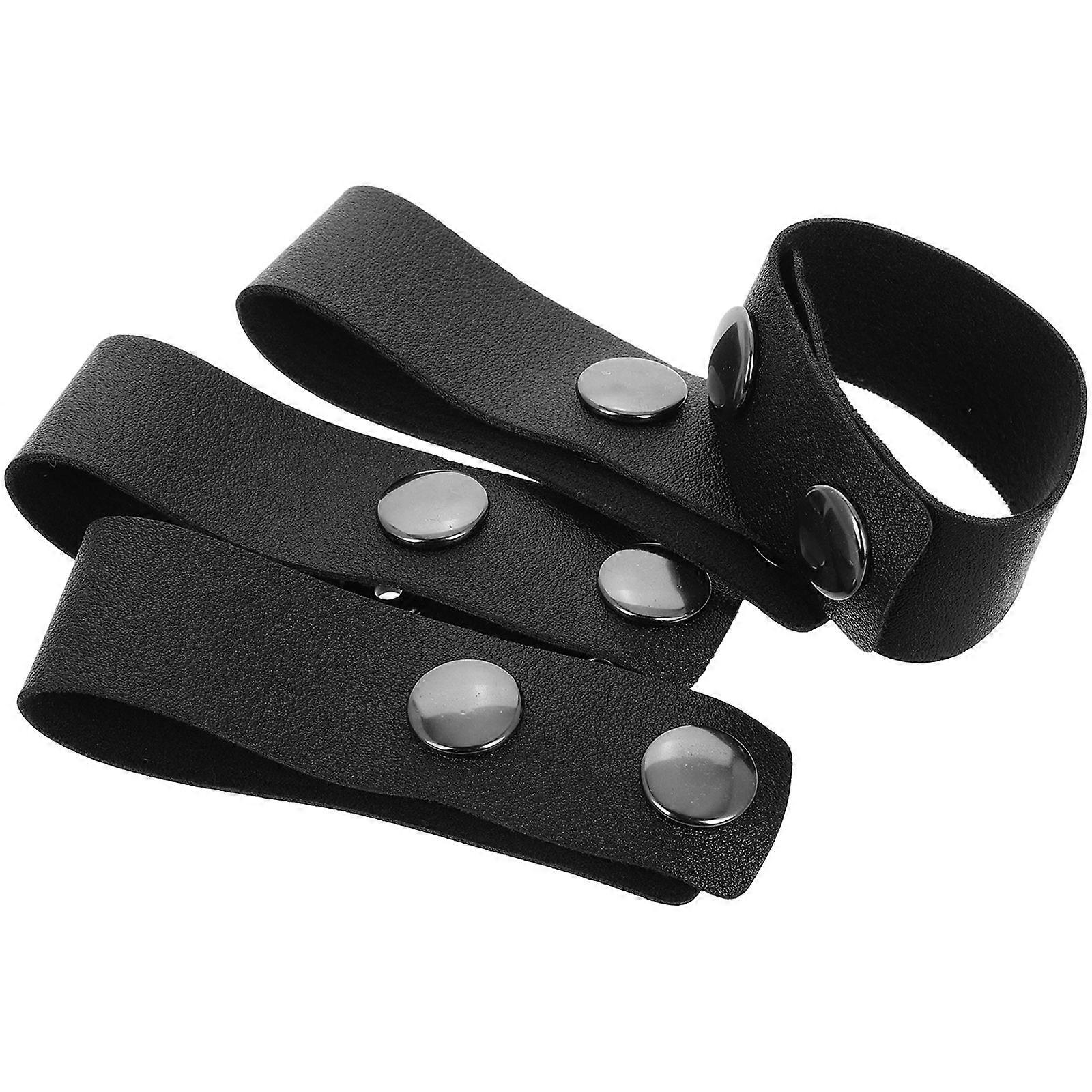 belt Keepers with Snap Closure for Duty belt Outdoor Use Secure Fastening Comfortable PU Black 4pcs