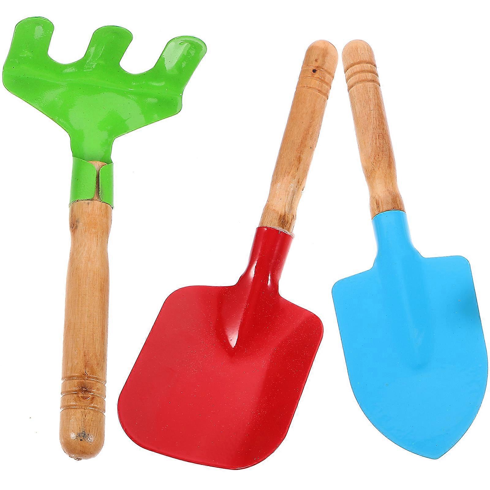 Kids Gardening Tools Set with Handles Safe and Sturdy for Little Hands 3 Pieces 19x27.5cm